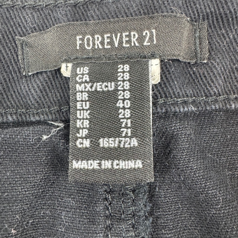 Forever 21 Premium Denim Black Lace Up Side Distressed Jean Shorts Womens 28 - Picture 6 of 10